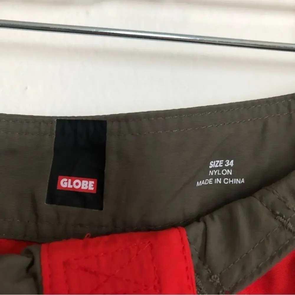 Globe Men's Every Swell Red Black Swim Surf Water Sports Boardshort Shorts